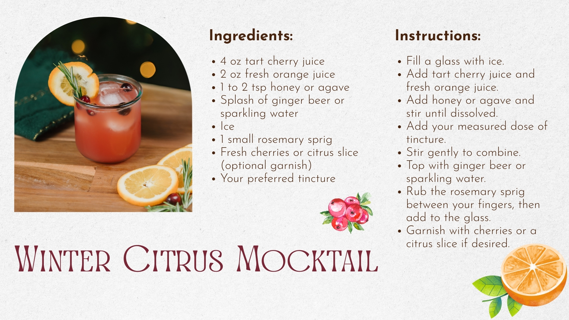 Winter Citrus Mocktail