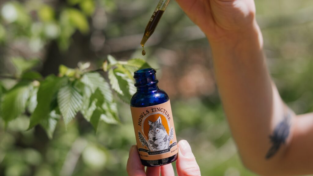 Medical cannabis tincture bottle with calibrated dropper